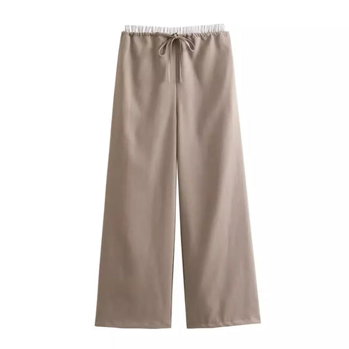 Women's Fashion Casual V-Neck Slim Fit Vest and Wide Leg Pants Set for Autumn Elegant Party Wear